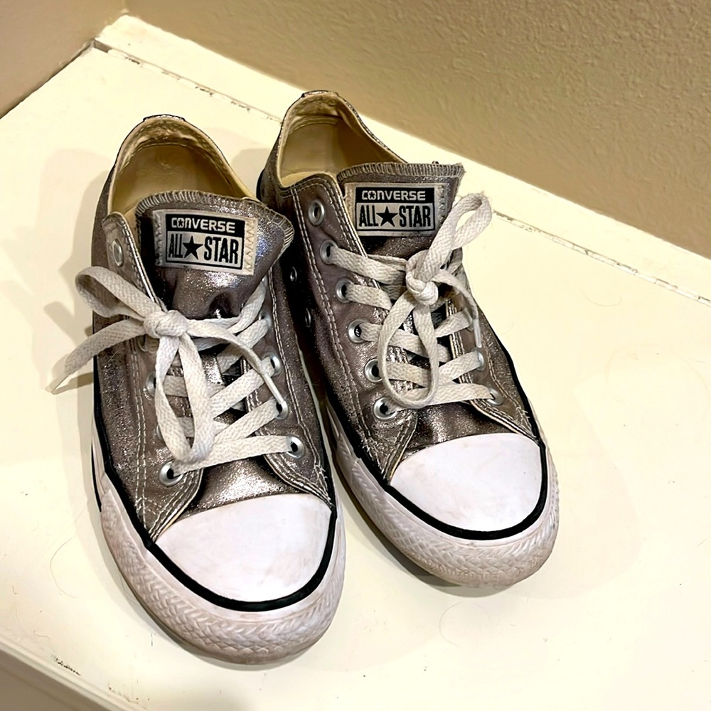 Converse Silver Metallic Sneakers